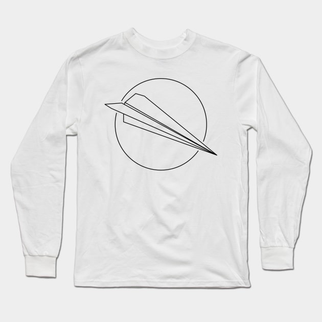 Top secret origami paper plane engineering blueprints (in black, with back print) Long Sleeve T-Shirt by Made by Popular Demand